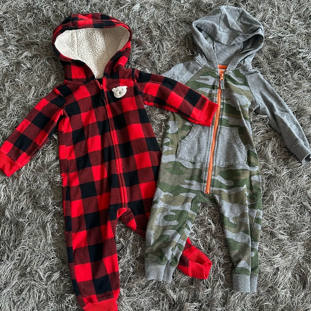 2- Baby Zip-Up Hooded Jumpsuit by Carter’s